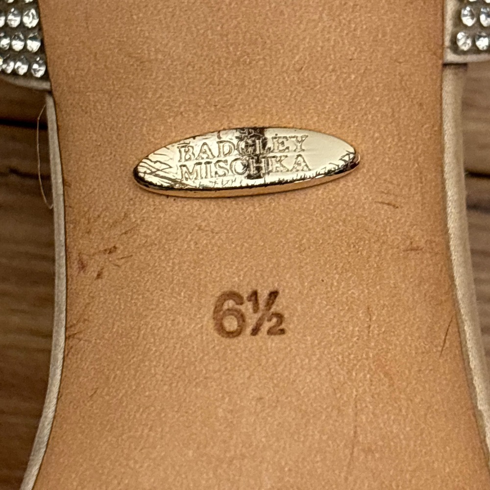 BADGLEY MISCHKA Rennie Statement Stiletto Heel Nude Women Size 6.5 Formal Party - Picture 3 of 14